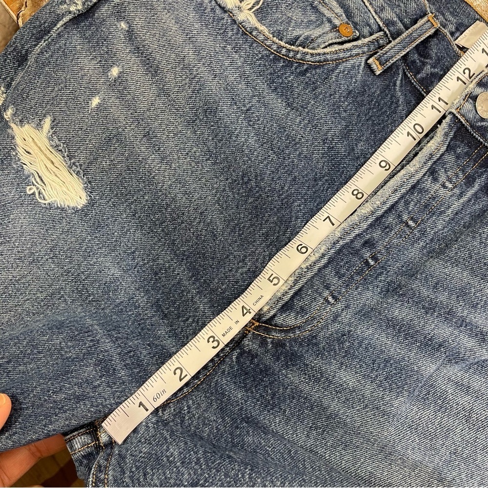 Agolde Womens 90s High Rise Loose Fit Distressed Blue Jeans Psyche Wash Size 27 - Picture 11 of 15